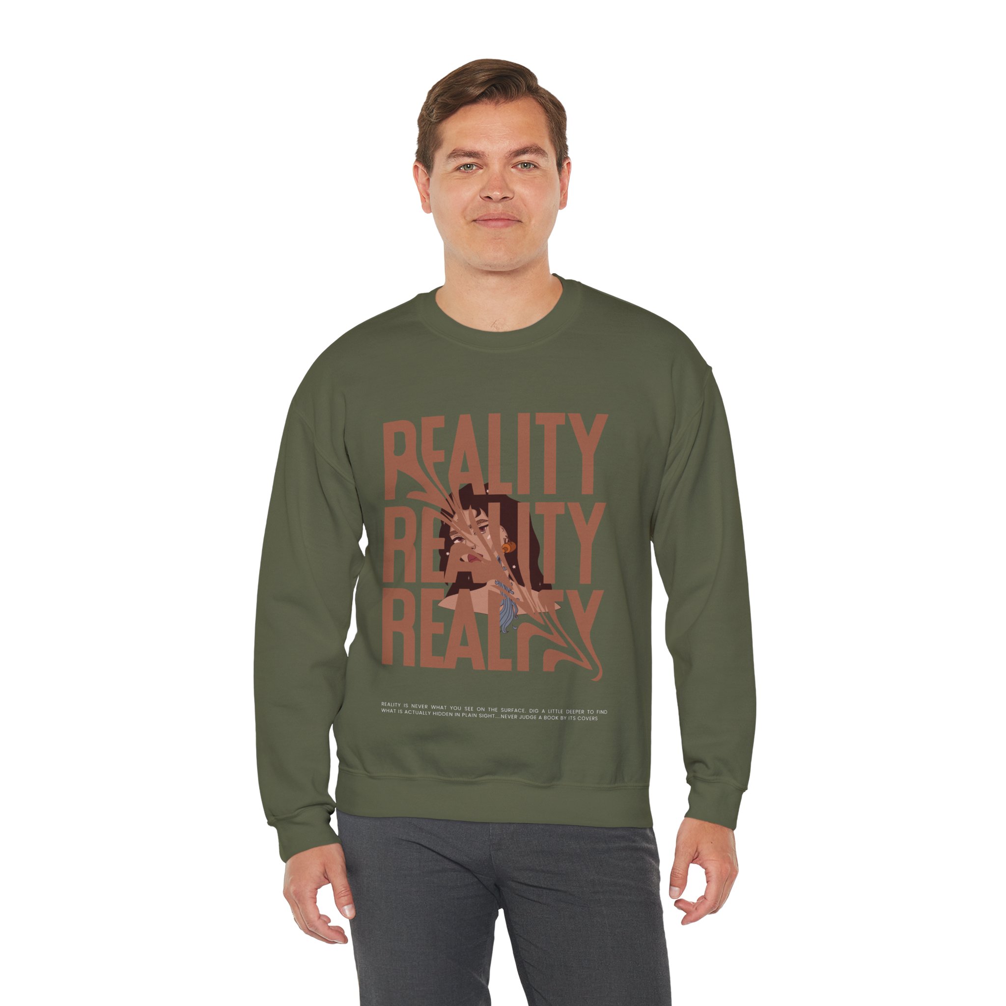 Reality T Shirt Inspiration Crewneck Sweatshirt - Unisex, Heavy Blend, Casual Clothes, Graphic Tee Gift, Men Women Fashion, Funny Shirt - Image 54