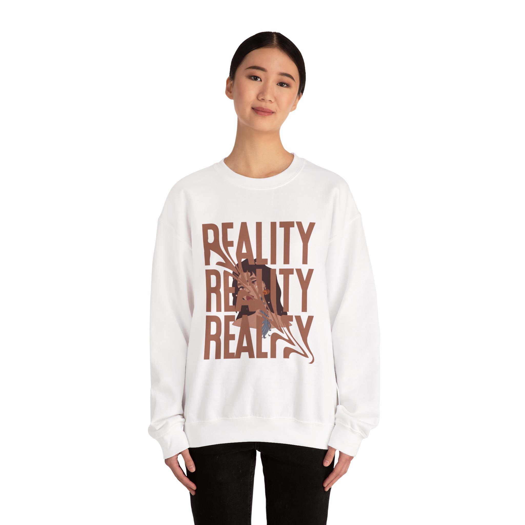 Reality T Shirt Inspiration Crewneck Sweatshirt - Unisex, Heavy Blend, Casual Clothes, Graphic Tee Gift, Men Women Fashion, Funny Shirt - Image 4