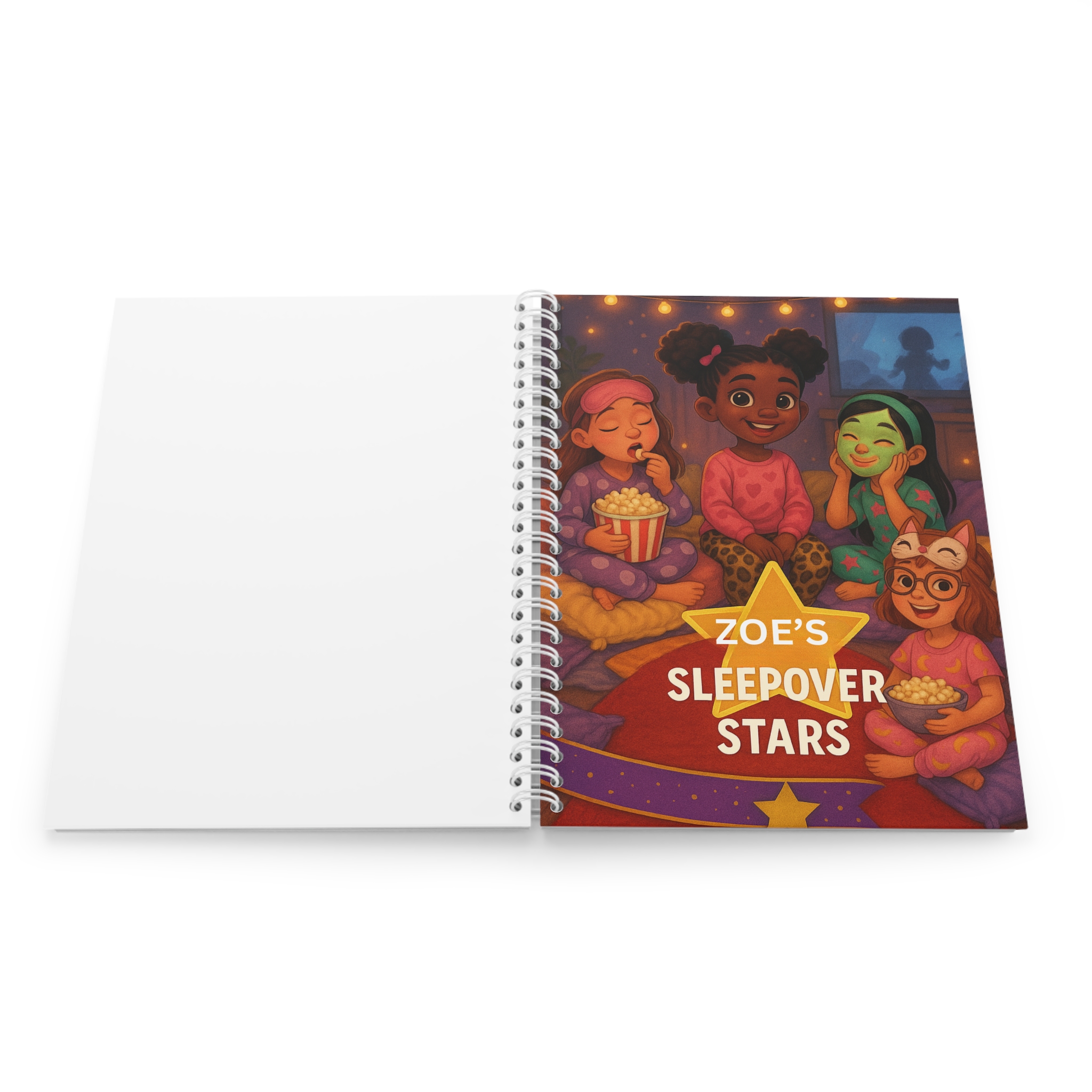 Personalized Spiral Notebook for Kids, Sleepover Stars Journal, Cute Gift, Back to School Supplies, Kids Party Favors, Custom Notepad - Image 5