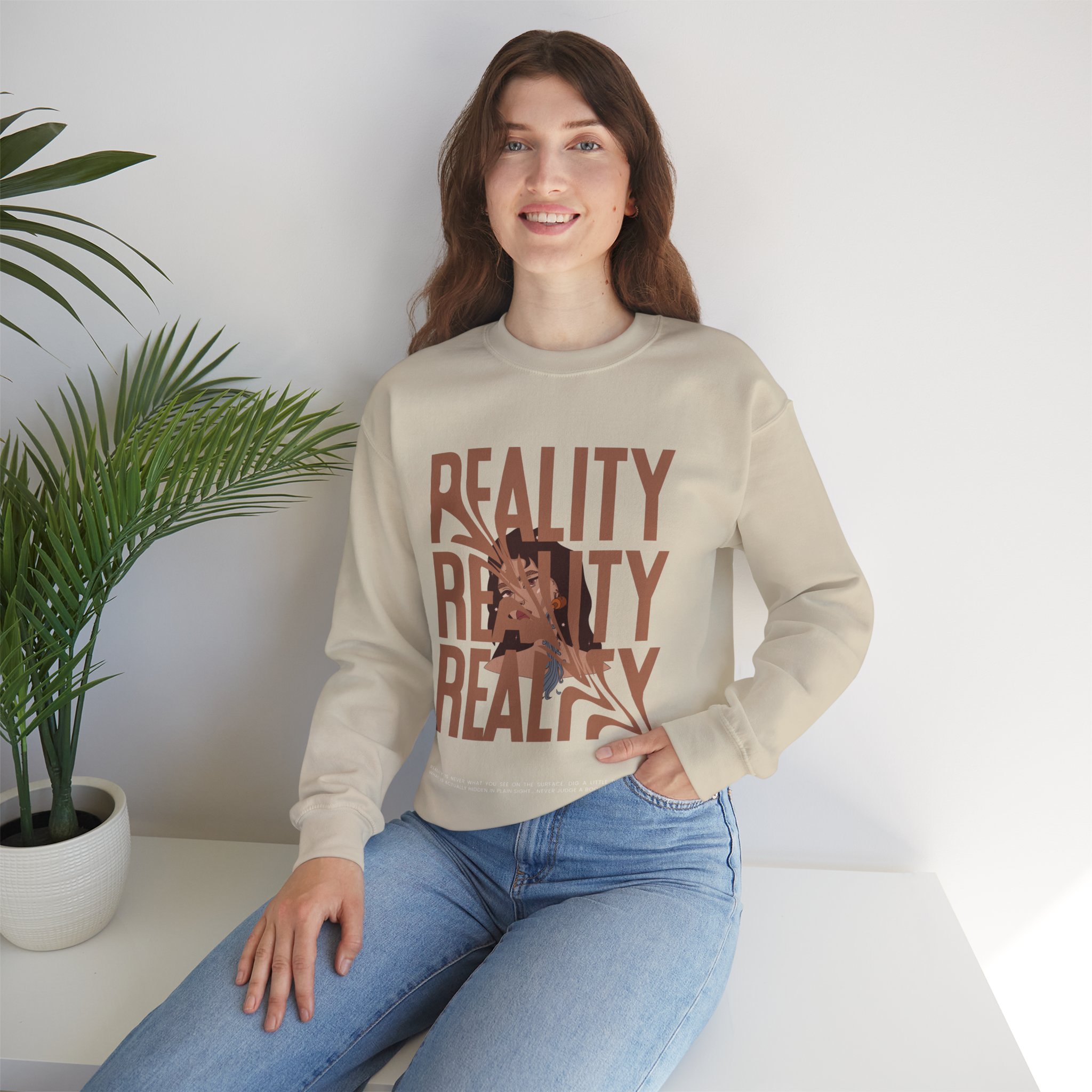 Reality T Shirt Inspiration Crewneck Sweatshirt - Unisex, Heavy Blend, Casual Clothes, Graphic Tee Gift, Men Women Fashion, Funny Shirt - Image 35