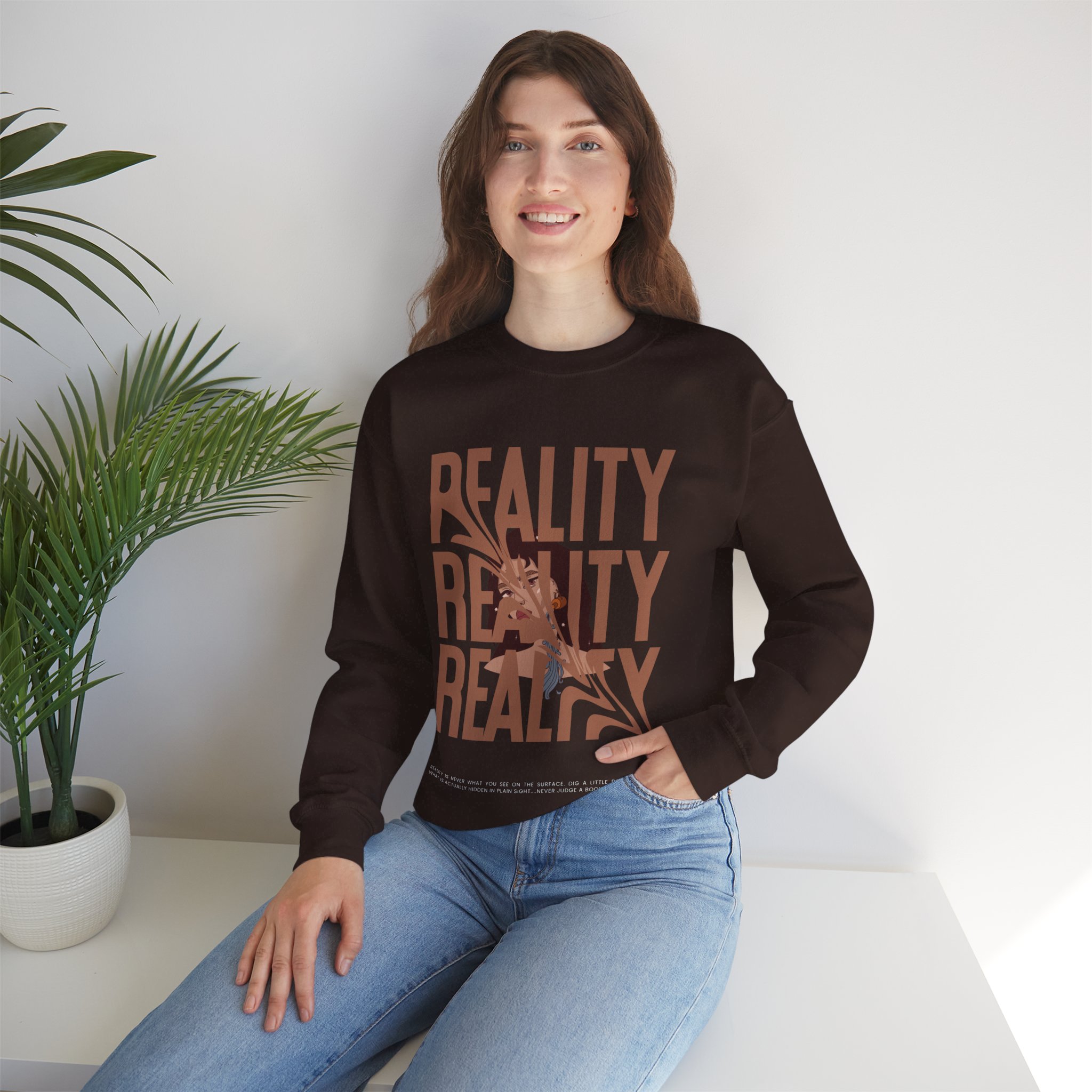 Reality T Shirt Inspiration Crewneck Sweatshirt - Unisex, Heavy Blend, Casual Clothes, Graphic Tee Gift, Men Women Fashion, Funny Shirt - Image 47