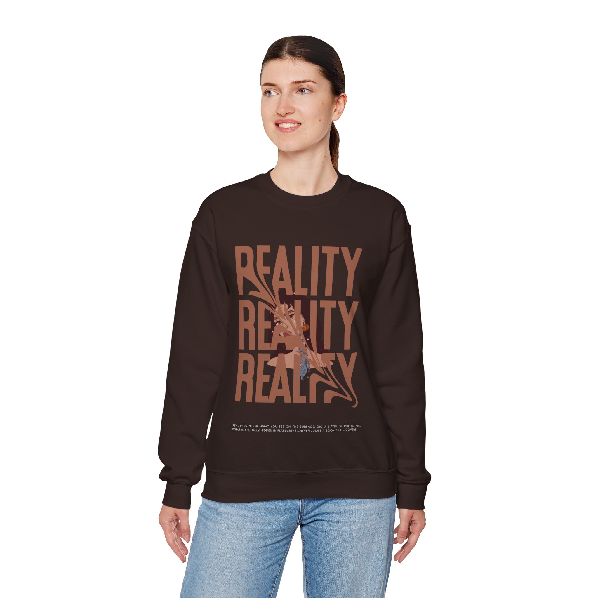 Reality T Shirt Inspiration Crewneck Sweatshirt - Unisex, Heavy Blend, Casual Clothes, Graphic Tee Gift, Men Women Fashion, Funny Shirt - Image 44