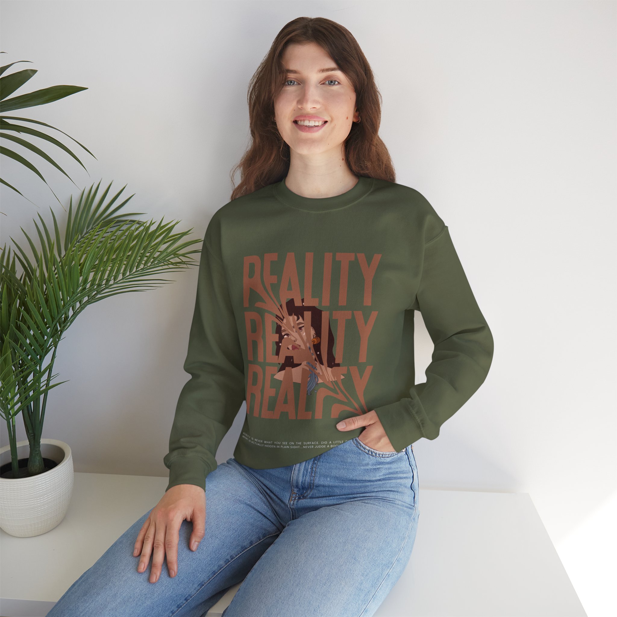 Reality T Shirt Inspiration Crewneck Sweatshirt - Unisex, Heavy Blend, Casual Clothes, Graphic Tee Gift, Men Women Fashion, Funny Shirt - Image 59