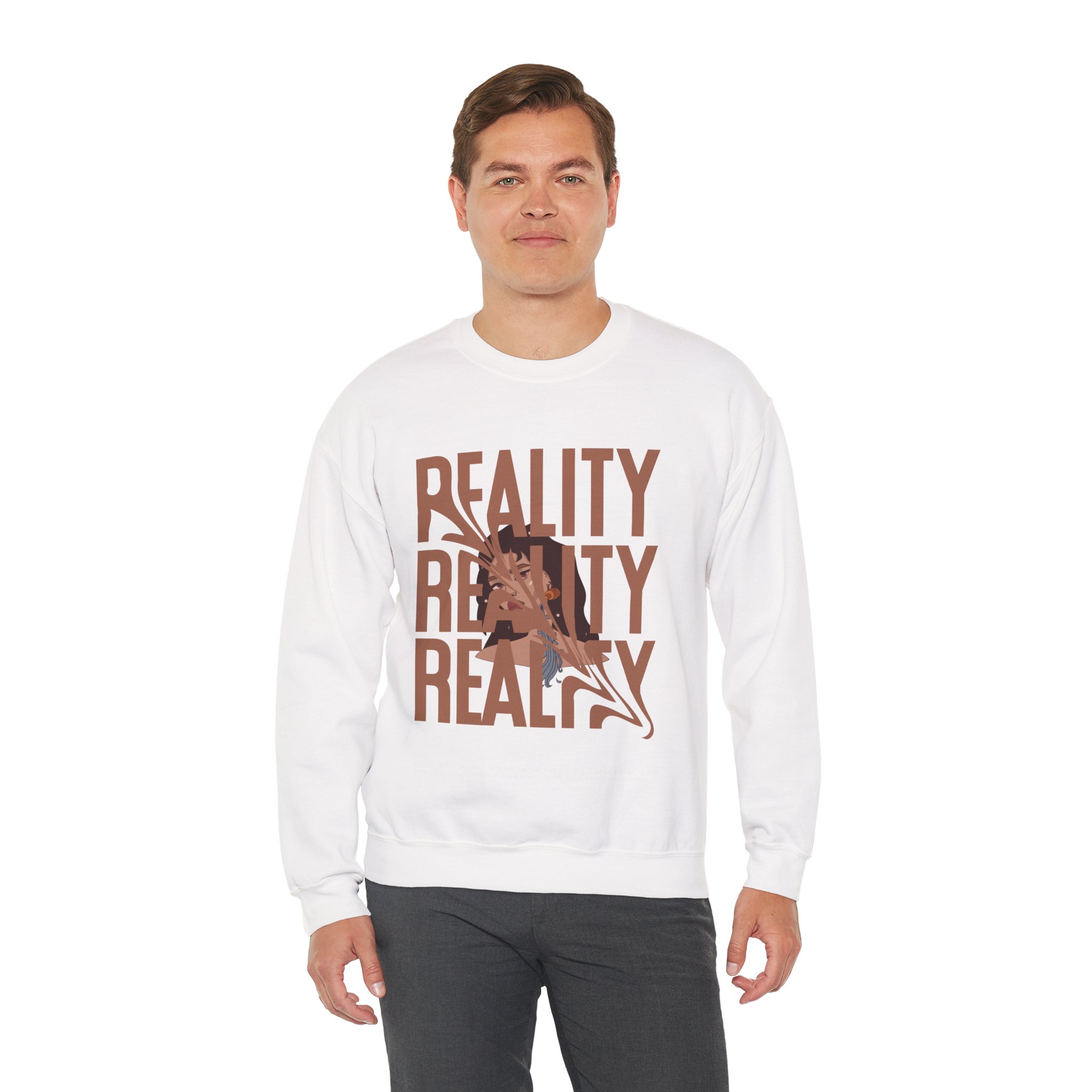 Reality T Shirt Inspiration Crewneck Sweatshirt - Unisex, Heavy Blend, Casual Clothes, Graphic Tee Gift, Men Women Fashion, Funny Shirt - Image 6