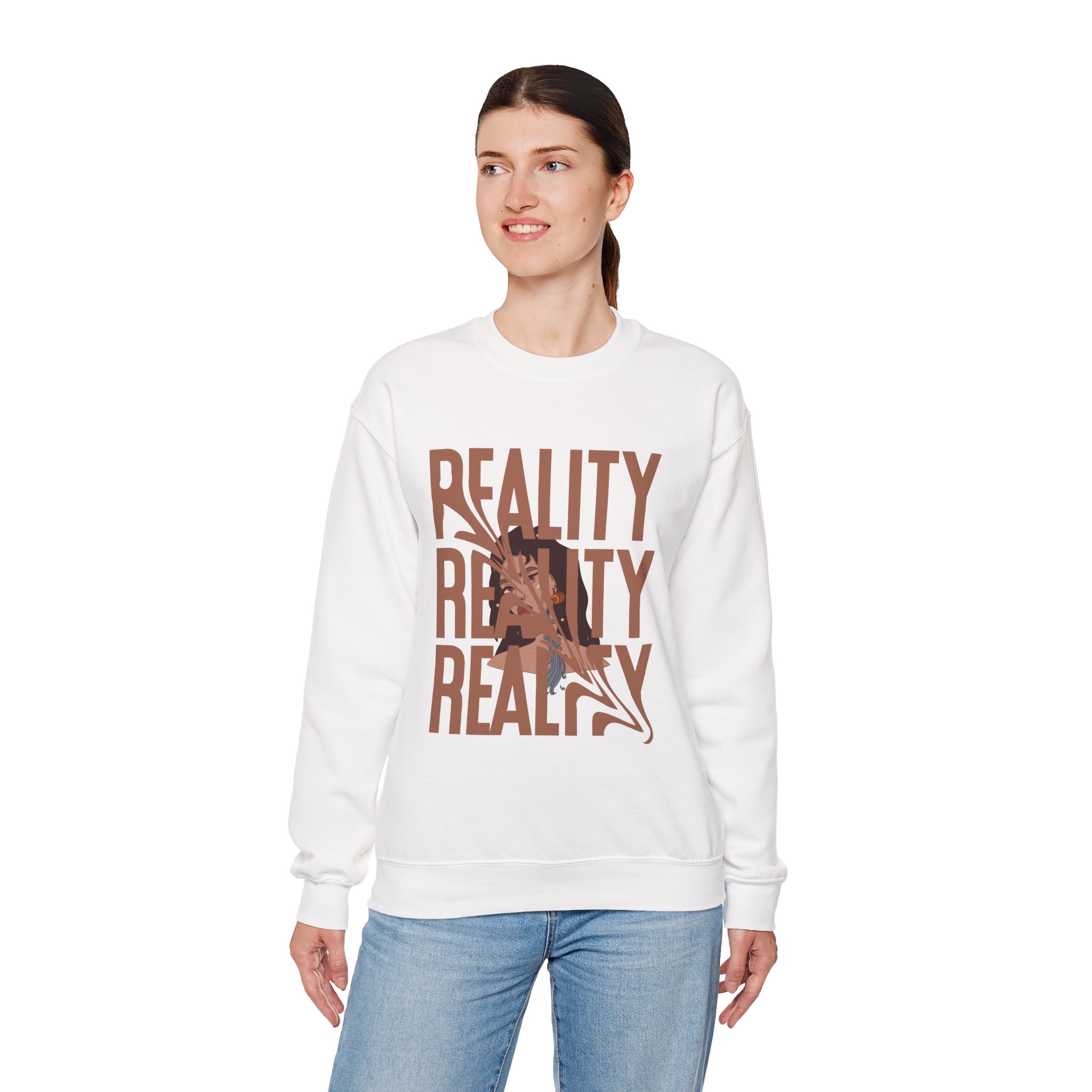 Reality T Shirt Inspiration Crewneck Sweatshirt - Unisex, Heavy Blend, Casual Clothes, Graphic Tee Gift, Men Women Fashion, Funny Shirt - Image 8