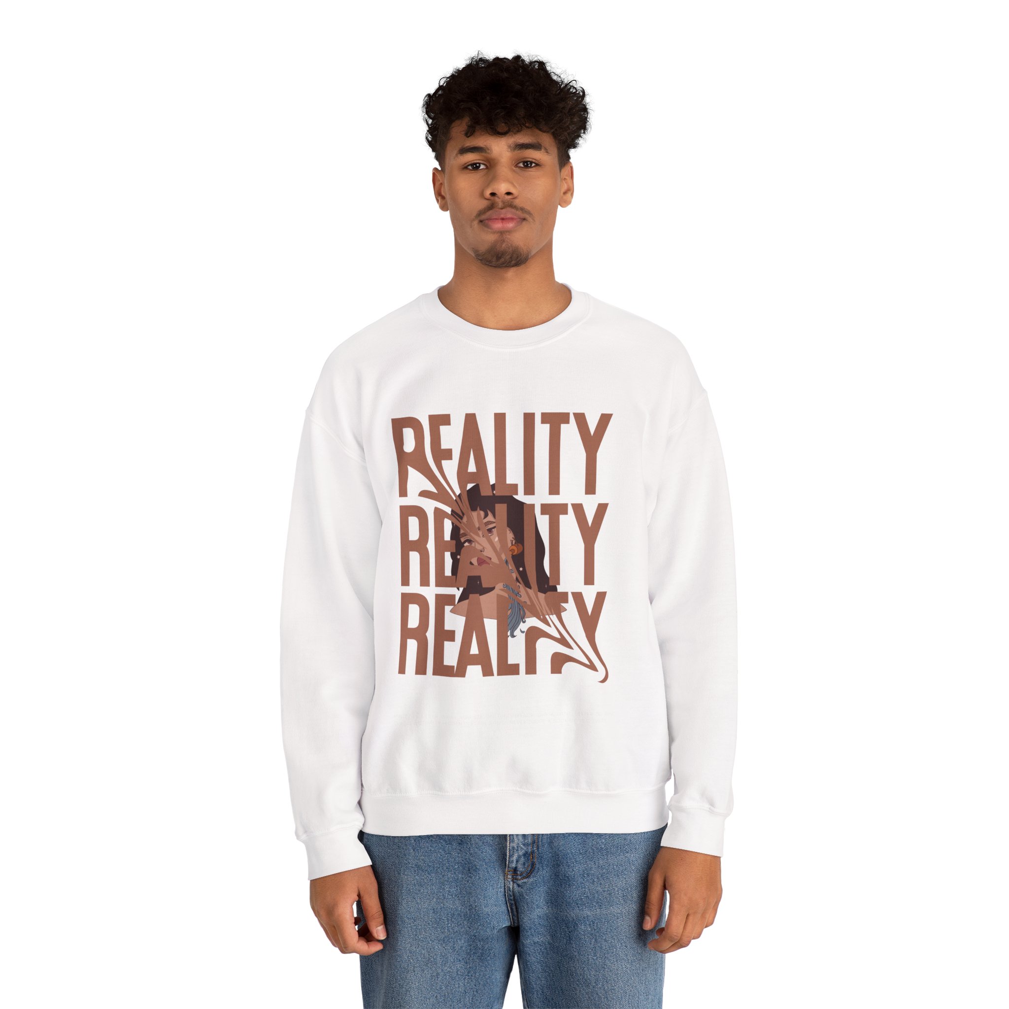 Reality T Shirt Inspiration Crewneck Sweatshirt - Unisex, Heavy Blend, Casual Clothes, Graphic Tee Gift, Men Women Fashion, Funny Shirt - Image 5