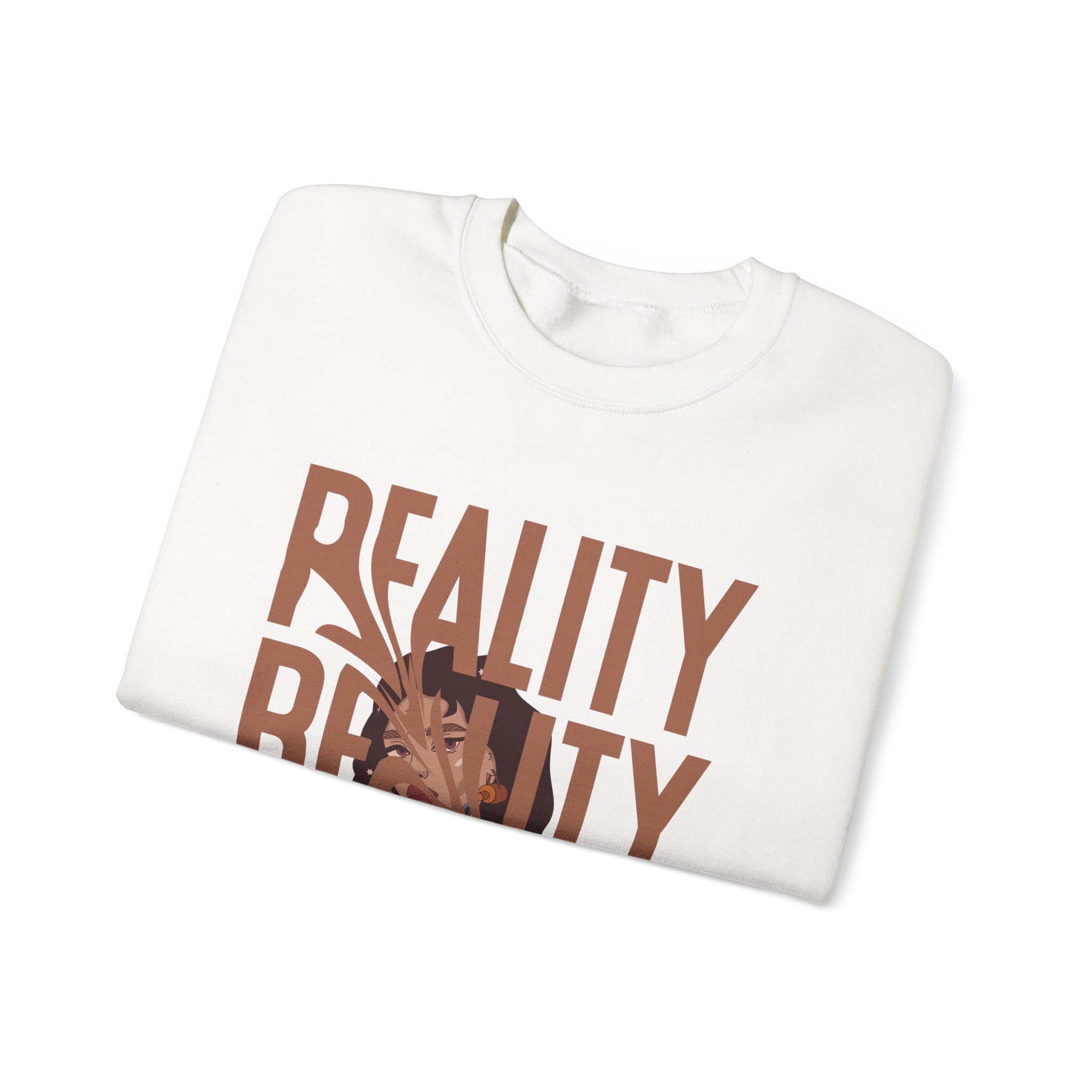 Reality T Shirt Inspiration Crewneck Sweatshirt - Unisex, Heavy Blend, Casual Clothes, Graphic Tee Gift, Men Women Fashion, Funny Shirt - Image 3